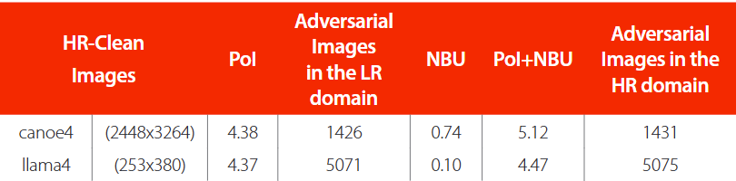 Time performance of PoI+NBU using the largest and smallest clean images. One uses = 16, the top 35% most relevant pixels identified by BagNet- 33, and the EA-based attack. Values are in seconds.