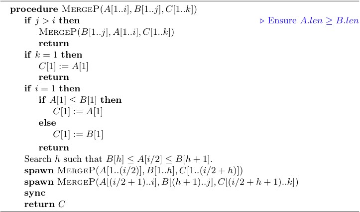 Parallel merge operation.