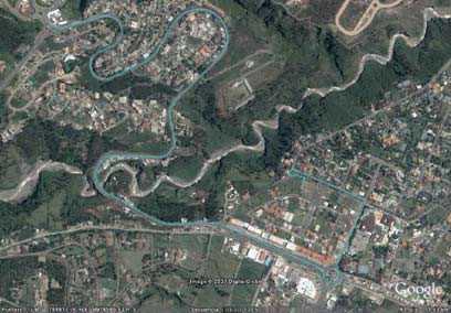 Visualización de la ruta real sobre una foto Satelital
