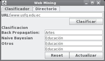 Interfase de clasiﬁcacion.&acute;