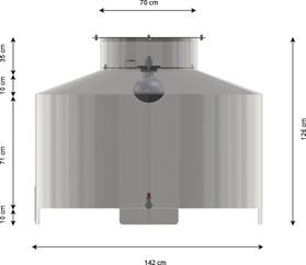 Diseño del tanque para el WCD la superficie fotosensible del PMT está sumergida en el agua y todos los componentes electrónicos se instalan en un compartimiento aislado para evitar la corrosión por condensación de agua y facilitar el acceso para mantenimiento