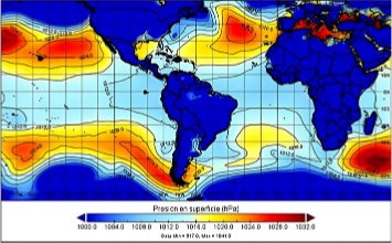Vectores de velocidad y dirección del viento en Sudamérica Tropical para el 10 de noviembre de 2019 a las 13:00 h (Ecuador continental). Información de los Reanálisis ERA- Interim. Mapa elaborado por MSc Francisco Javier Méndez Bravo.