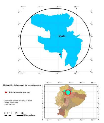 Mapa de la ubicaci&oacute;n del ensayo de investigaci&oacute;n
    en campo.