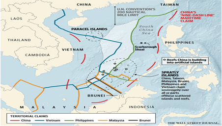Pretensiones de la RPC en el Mar
Sur de China (Black 2018)
