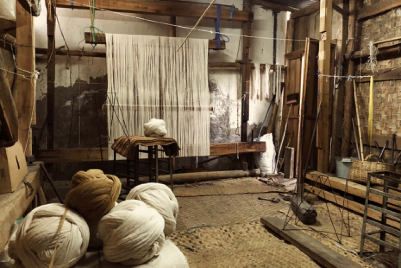 Taller de artesanos de Guano sin producci&oacute;n. Guano, Ecuador.