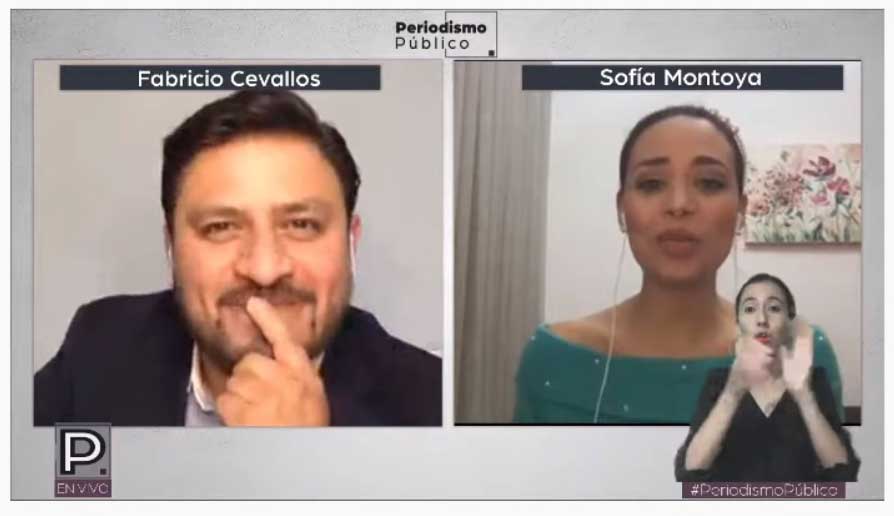 Fabricio Cevallos y Sofía Montoya
son los presentadores de Periodismo Público.
