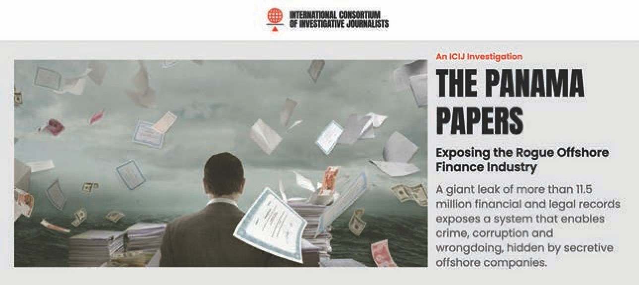 El Consorcio Internacional de Periodistas de Investigación (ICIJ por sus siglas en inglés) develó los
negocios offshore ocultos en los papeles de Panamá en el 2016