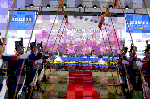 Inauguración del referéndum y consulta popular. 21 de abril de 2024. Crédito: Presidencia de la República del Ecuador.