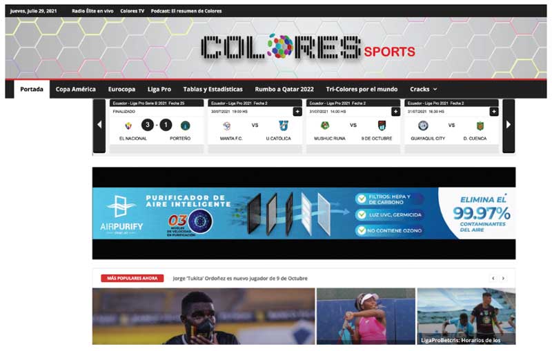 Portada del medio COLORES Sports.