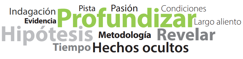 Nube de palabras sobre la definición de periodismo de investigación