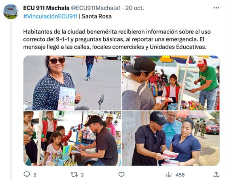 El equipo del ECU911 visita otras ciudades de forma peri&oacute;dica. Aqu&iacute;, el reporte desde Santa Rosa realizado el 20 de octubre de 2023