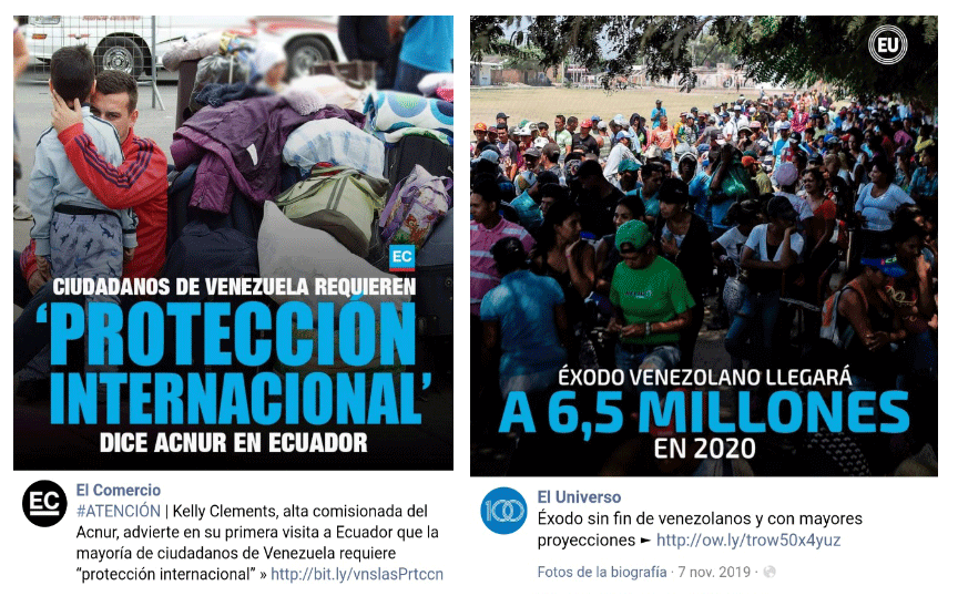 Publicaciones en Facebook de una de las
noticias seleccionadas de cada medio.