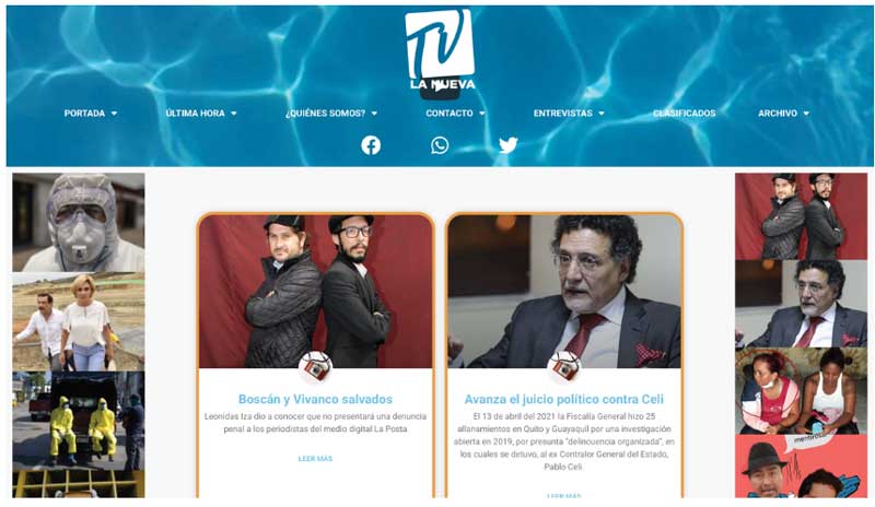 Portada digital del medio La
Nueva TV, uno de los nuevos emprendimientos que emergió durante la
pandemia.