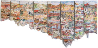 Figura 3. Manuel Eduardo Gonz&aacute;lez: Rafael Monasterios 1984 (De la serie Sedimentaciones) (2018). Papel impreso, cortado y ensamblado. 75 x 150 cm (8 partes). Cortes&iacute;a del artista.