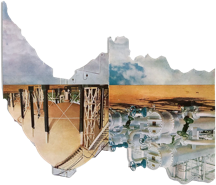 Figura 4. Manuel Eduardo Gonz&aacute;lez: Desierto 8 (2020). Papel impreso, cortado y ensamblado. 20 x 24 cm. Cortes&iacute;a del artista.