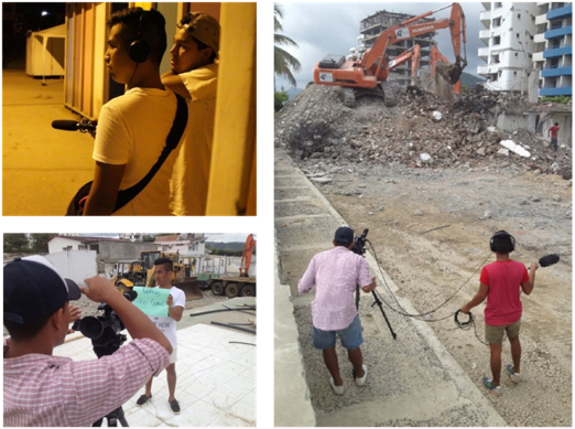 Figuras 10, 11 y 12. Rodaje en Bah&iacute;a de Car&aacute;quez, 2016.