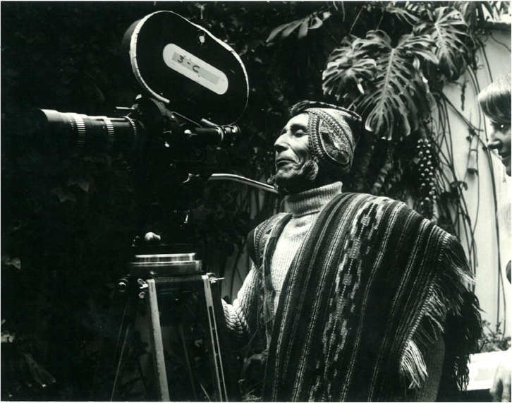 Saturnino Huillca en la producci&oacute;n de Runan Caycu, 1973. Archivo de Nora de Izcue.