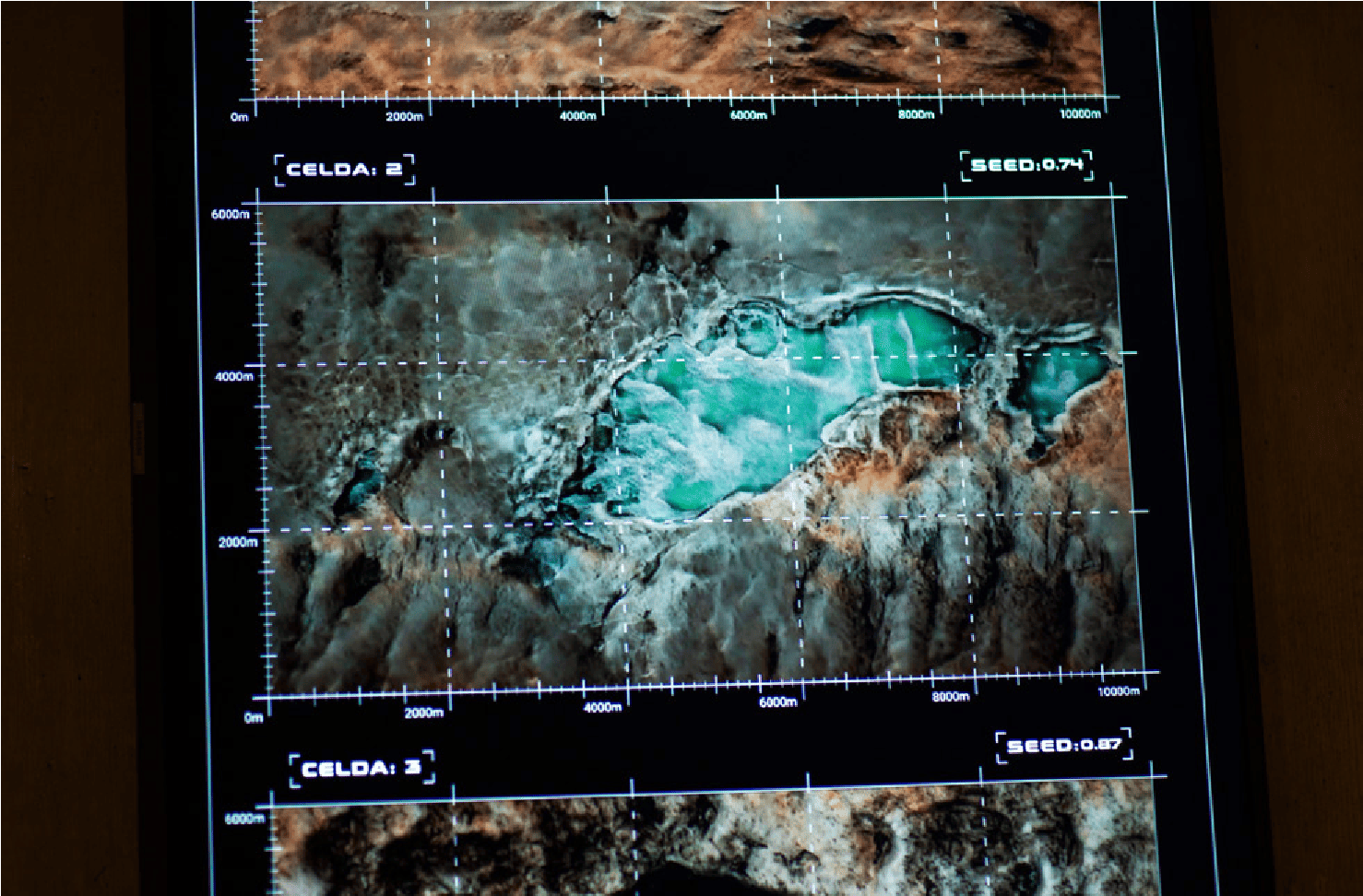 Visualización en la instalación Cristalizar el vacío, 2025. Foto de Francesca Cantore.