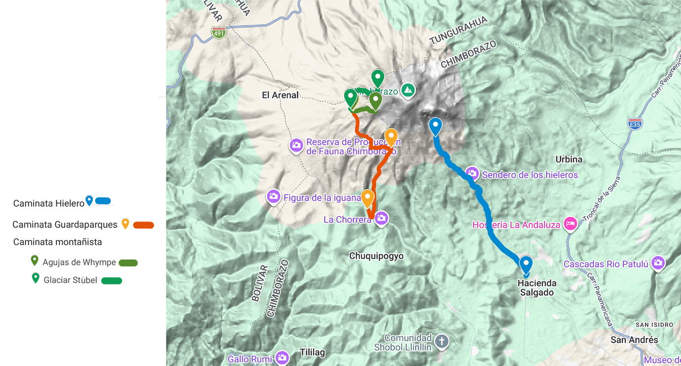 Mapa con registro de caminatas sonoras. Elaborado por la autora.
