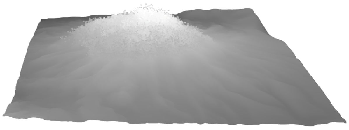 Modelo del Chimborazo desvaneciéndose en partículas. Elaborado por la autora. Video disponible en: https://youtu.be/jxi13esfb0Y