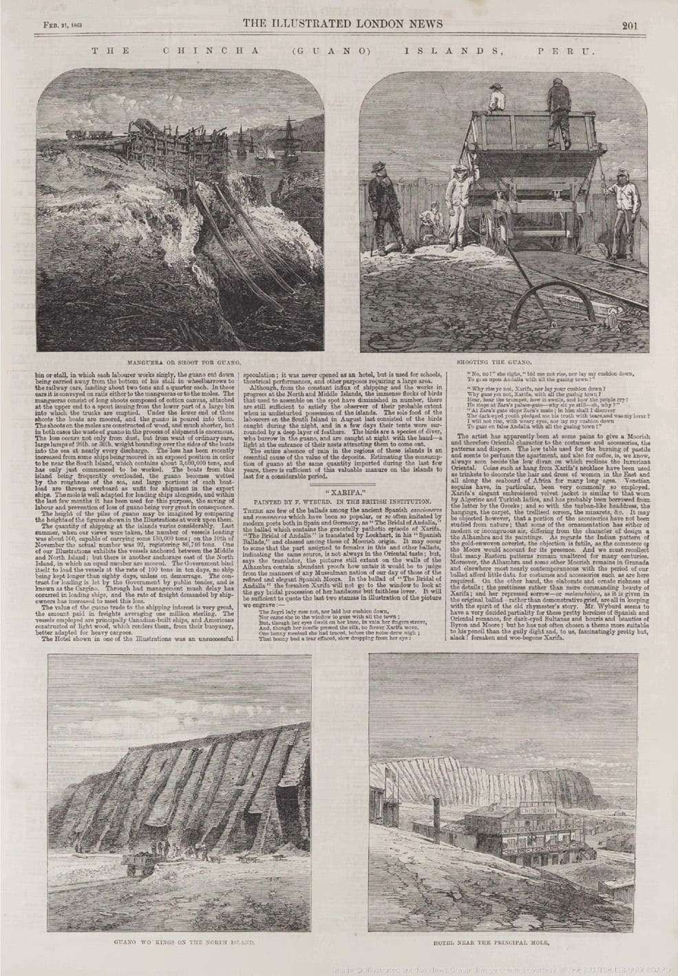 The Illustrated London News (21 de febrero de 1863), p. 201. Recuperado del archivo de The British Library Board, de The British Newspaper Archive.
