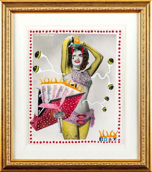 No me quieran, denme dinero, 2014. Fotograf&iacute;a intervenida. 39 x 35 cm.