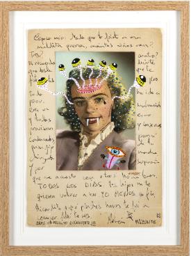 Venganza epistolar, 2015. Fotograf&iacute;a intervenida. 38 x 28,5 cm.
