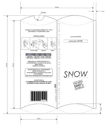 Snow Drogas  Empaque de producto Fabi&aacute;n Montenegro 2000
