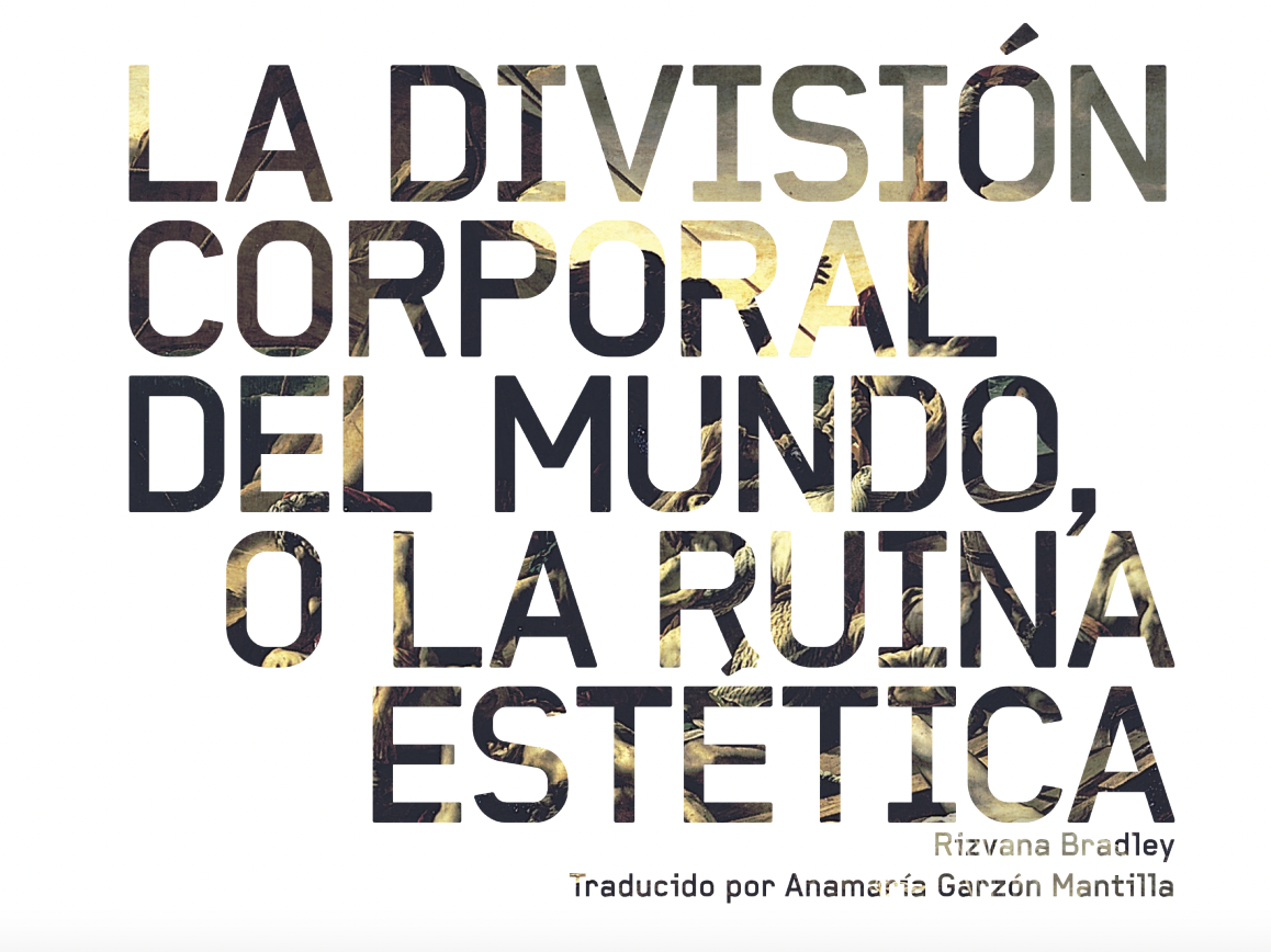 Portada de "La división corporal del mundo, o la ruina estética"